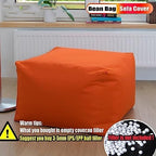 SXBCyan Waterproof Square Pouf Ottoman Cover Footstool Without Filler Outdoor Beach Garden Beanbag Pouf Puff Salon Floor Seat Futon Stool Bench (Color : Gray, Size : 3XL-60x60x40cm-cover)