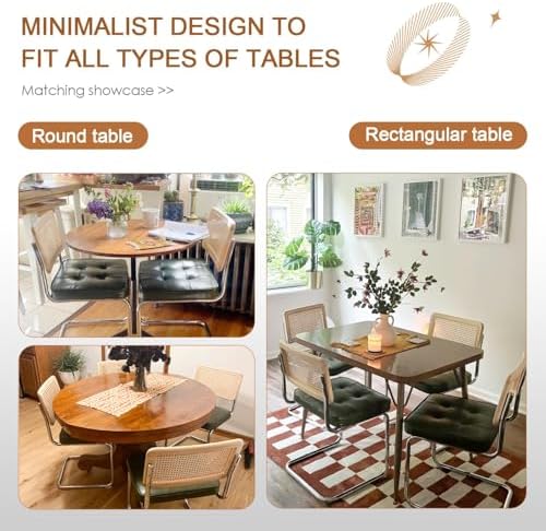 Zesthouse Natural Rattan Dining Chairs Set of 2, Modern Cesca Kitchen Chair