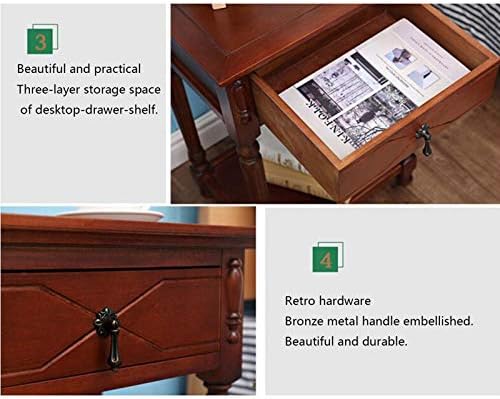 Telephone Table, American Bedside Table with Drawers,The Sofa Beside The Cabi...