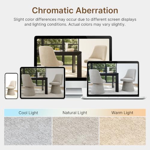 KISLOT Swivel Dining Chairs Set of 4, Upholstered Mid Century Modern Deskchai...