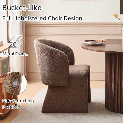 Round Dining Table Set with 4 Upholstered Barrel Armchairs, Seats 4 | Fluted ...