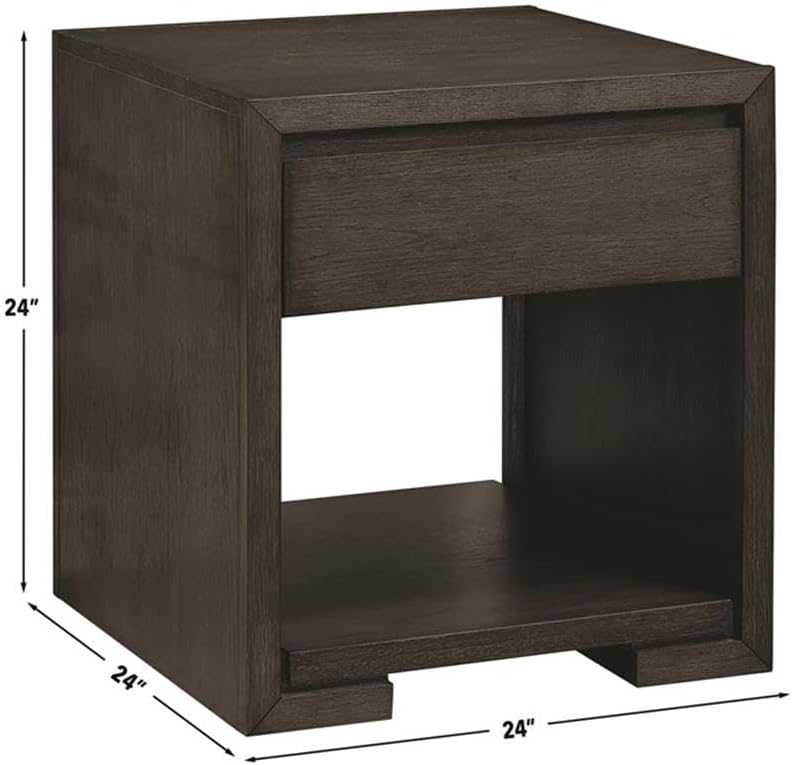 Pemberly Row 3-Piece Coffee & End Table Set, Walnut Finish, Oak Veneers a...