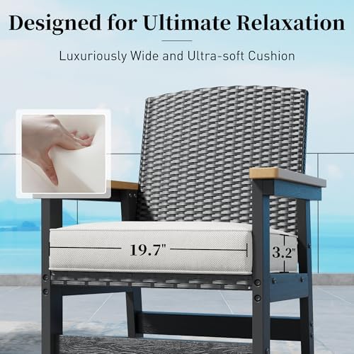 SUNSHINE VALLEY 7pc Patio Dining Set, HDPE 64" Table & 6 Chairs