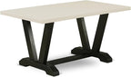 East West Furniture V626DR124-5 5 Piece Dining Table Set for 4 Includes a Rectangle Kitchen Table with V-Legs and 4 Black Color Linen Fabric Parson Dining Chairs, 36x60 Inch, Multi-Color