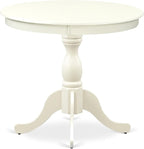 East West Furniture AMGR3-LWH-W 3 Piece Dinette Set for Small Spaces Contains a Round Kitchen Table with Pedestal and 2 Dining Room Chairs, 36x36 Inch, Linen White