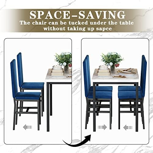 Hooseng Dining Table Set for 4- Space Saving Kitchen Table and Chairs for 4, ...