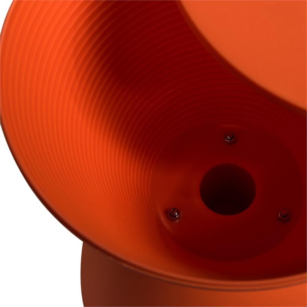 BOWERY HILL Contemporary Plastic Ribbed Round End Table, Hourglass Design wit...