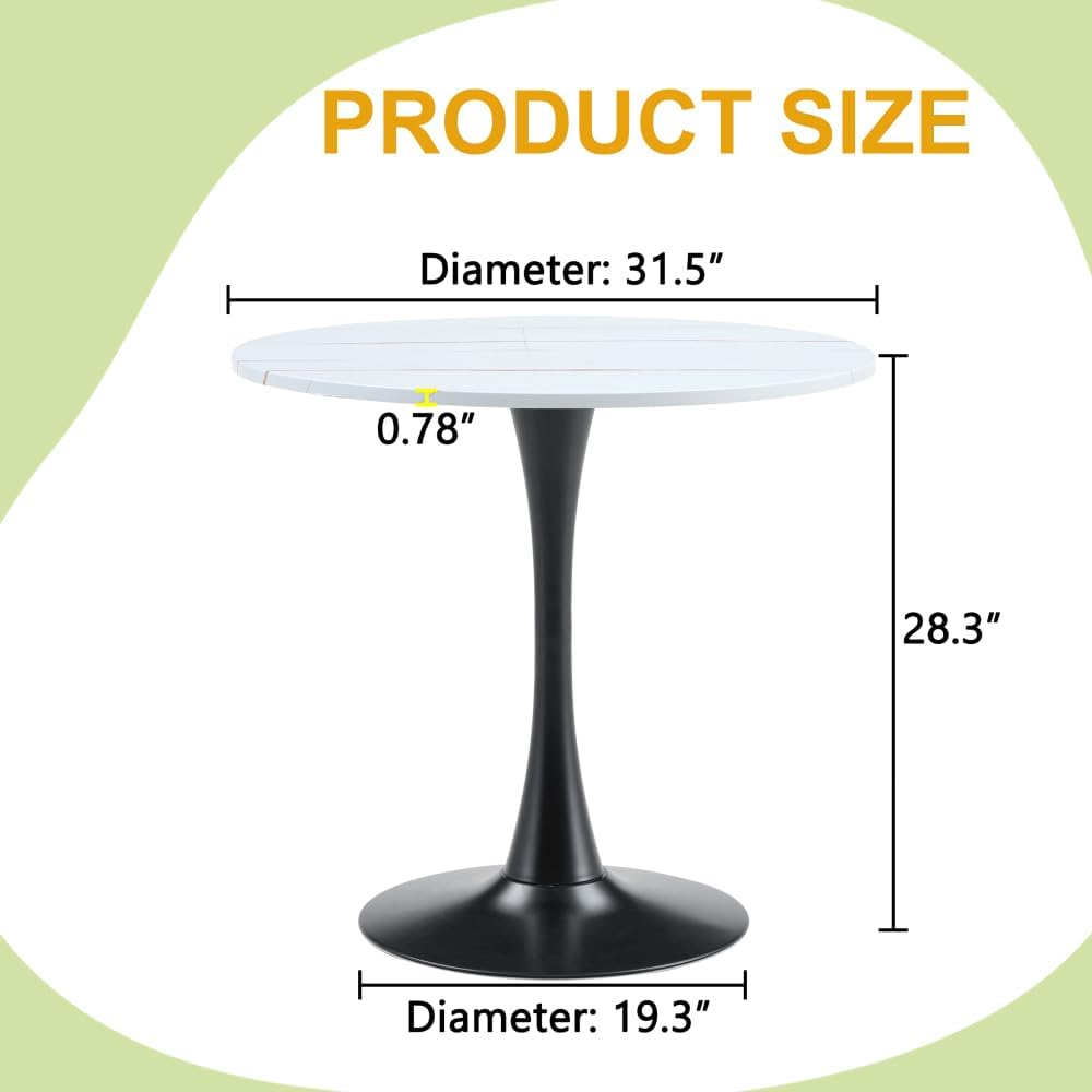 Round Dining Table Set for Apartment Living Space-Saving Design for Multiple ...