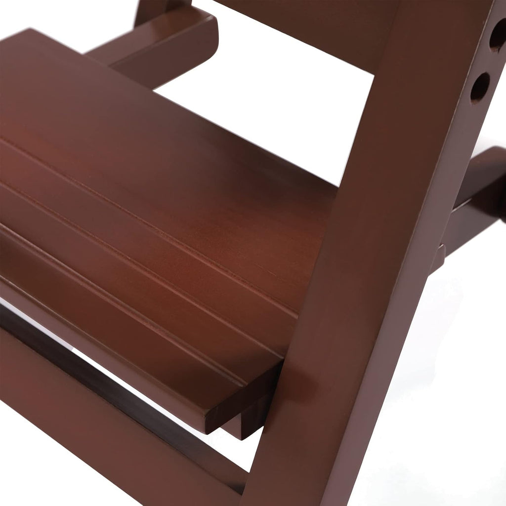 3 Step Ladder Folding Step Stool, Anti-Slip & Lightweight 3-Step Folding Portable Wooden Coffee Step Stool Counter Chair Multifunction Pine Wood Foldable Ladder for Home, Library, Capacity: 220lbs