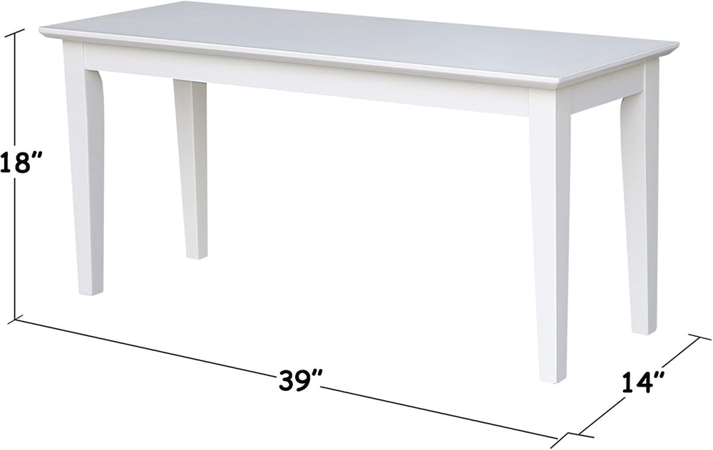 International Concepts Shaker Styled Solid Wood Bench in White