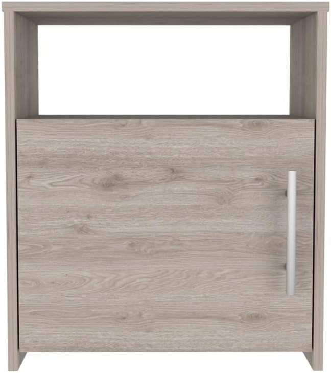 Nightstand, End Table, Side Table One Shelf, Single Door Cabinet, Metal Handl...
