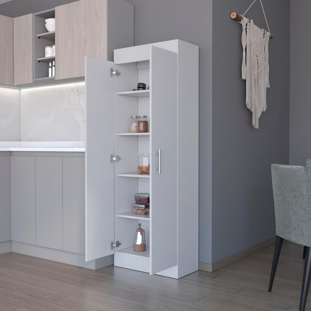 23.6" D*11.9" W*66.8" H Freestanding Kitchen Pantry with 4 She...