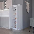 Modern Kitchen Pantry, Storage Cabinet with 2 Doors, White, Engineered Wood, for Dining Room, Easy to Clean