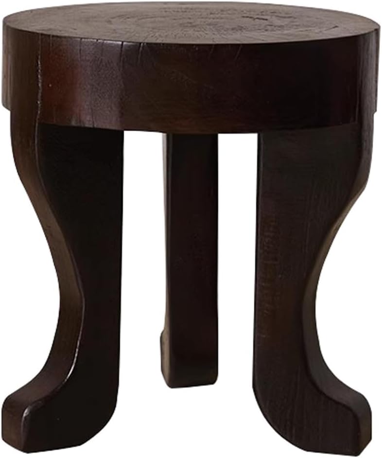 Solid Timber Three-Legged Side Table， Indoor/Outdoor End Table，for Patio, Bal...