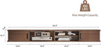FurniNova Floating TV Stand,66'' Wall Mounted TV Console,Floating TV Shelf,Wall TV Cabinet,Floating Entertainment Shelf,Walnut