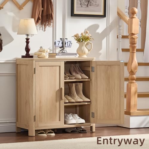 Joaxswe 2 Sideboard Buffet Cabinet with Storage, 31.5" Arc-Shaped Credenza