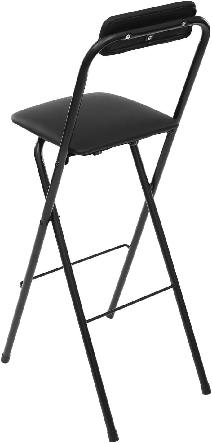 2 Pcs Folding Bar Stool with Backrest, Tall Foldable Stool Chair | Portable Folding Bar Chair for Kitchen Island Shop Cafe Dining Room