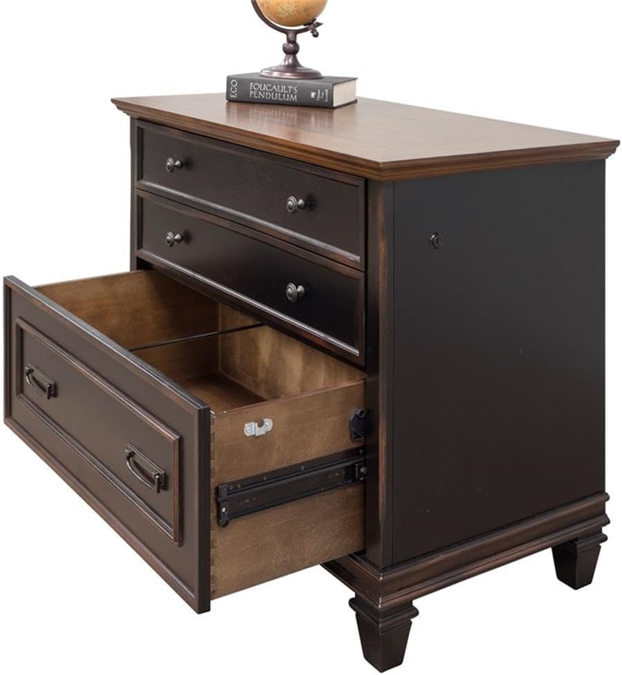 Martin Furniture Hartford Wood Lateral File with Locking Legal/Letter File Dr...