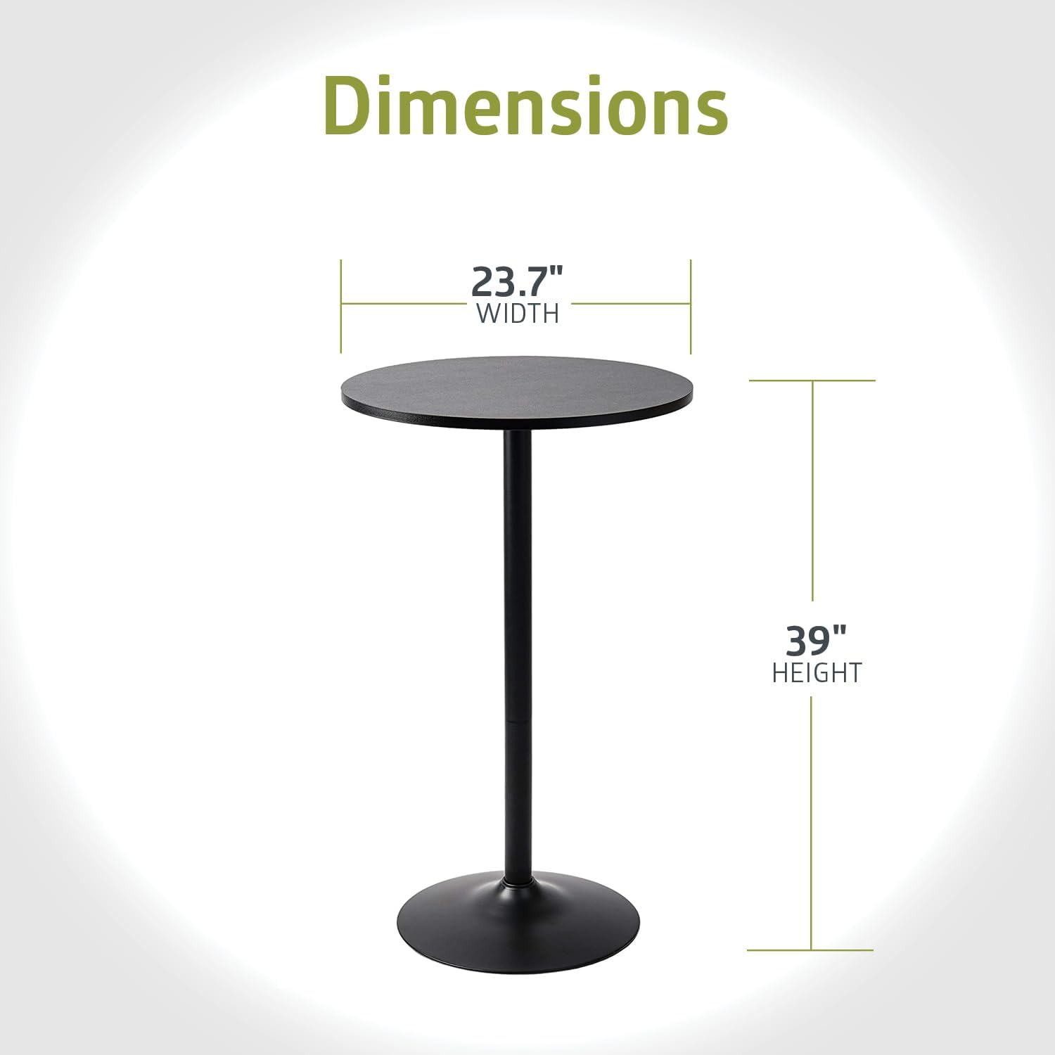Pearington Pub Table, Jet Black, 4pk