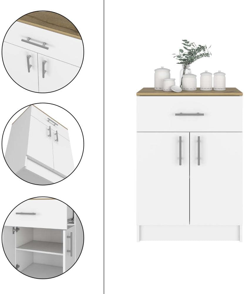 2 Piece Kitchen Set with Island and Pantry Cabinet | Ready-to-assemble with i...