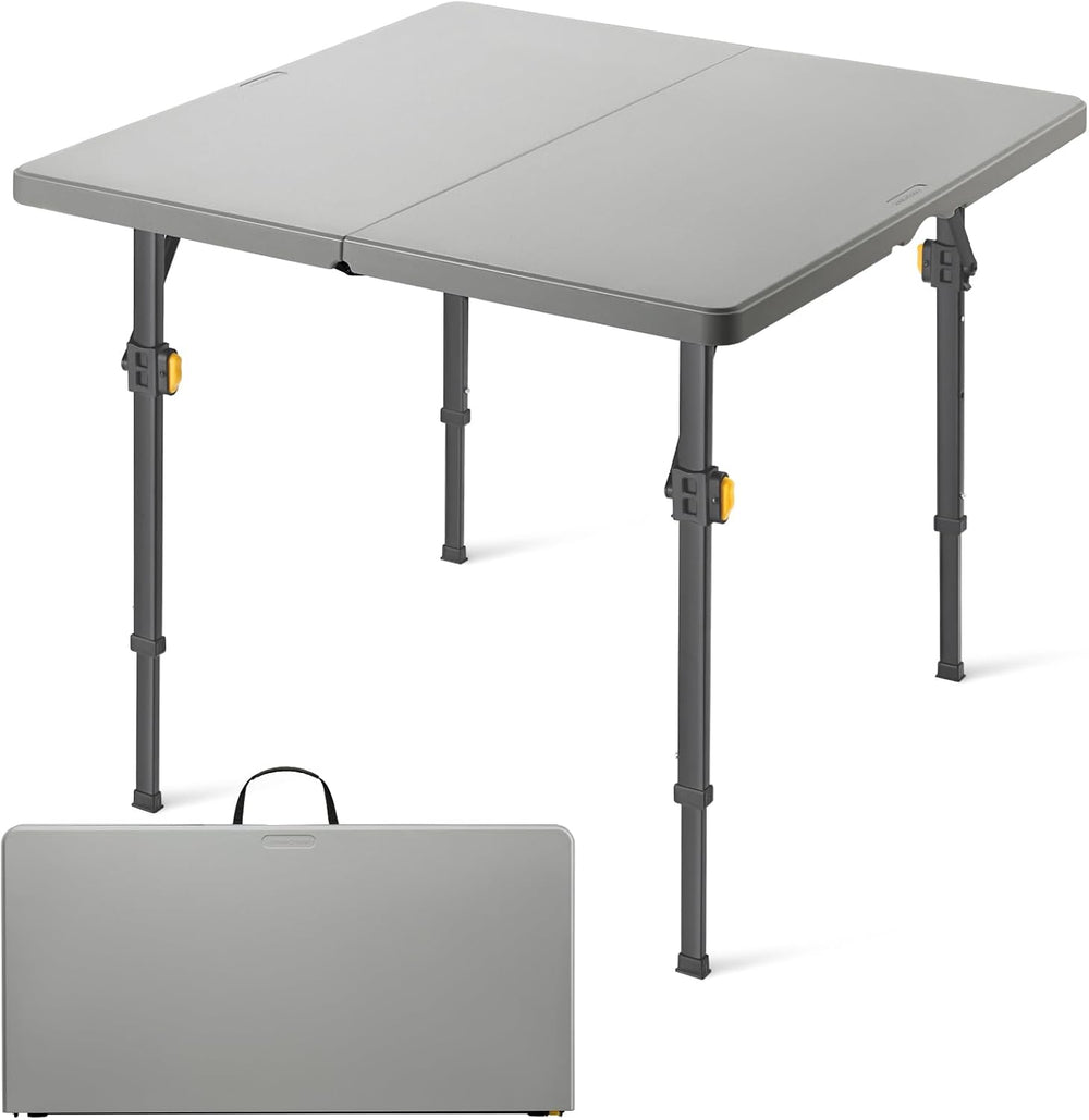 FanttikOutdoor Folding Card Table 34" Square, 2 Heights, Picnic Party Ga...