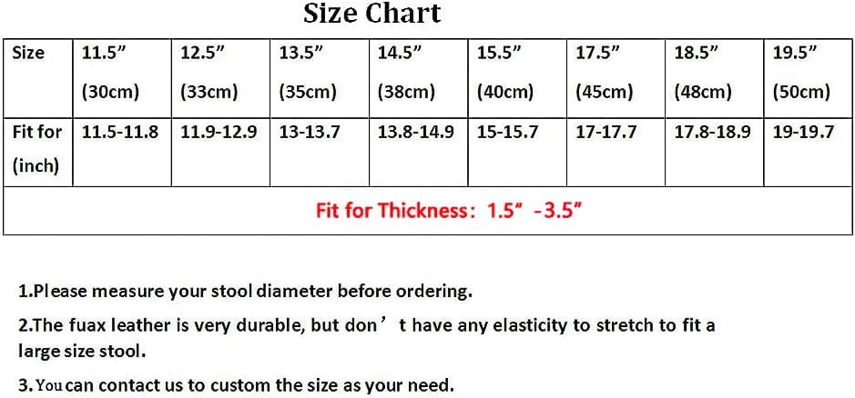 Sigmat 2 Pack Waterproof PU Bar Stool Cover Anti-Slip Round Seat Cover 19.5 I...