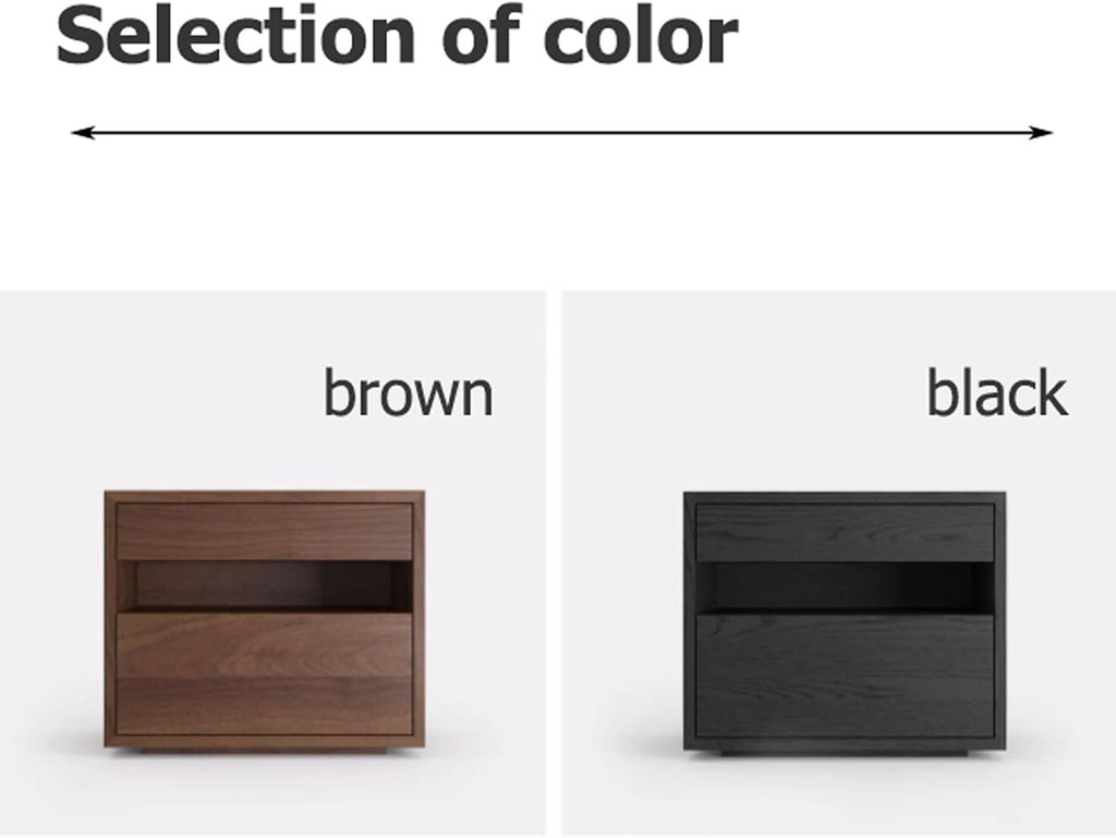 SOBOUR Rectangular Wood Night Stand for Bedroom Storage Bedside Table with 2 Drawers Minimalist Side Table for Living Room Dresser Nightstands Slim Nightstand