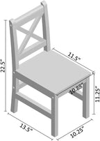 Solid Hard Wood Kids Table and Chair Set, Coffee, 5 Piece | 4 Chairs Included, Rubberwood