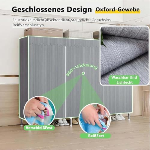 Canvas Wardrobe Multifunctional Wardrobes for Bedroom Portable Wardrobe Shelv...