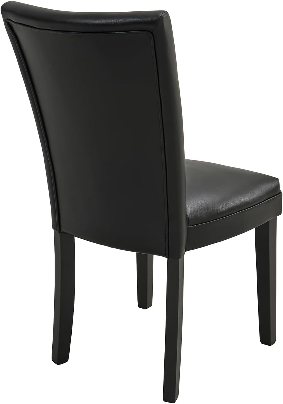 Set of 2 Black Dining Chairs, Modern Upholstered Parsons Chairs with Wooden L...