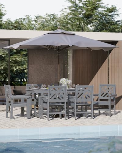 7-Piece Outdoor Dining Set, HDPE All-Weather Patio Table and Chairs Set for 6...