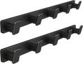 Coat Hook Wall Rack Hanger - Double Coat Rack with 5 Hooks Wall Hooks for Hanging Hat Key Bag Towel Wall Mount Coat Rack, Black 2 Packs
