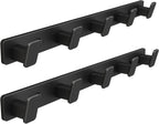 Coat Hook Wall Rack Hanger - Double Coat Rack with 5 Hooks Wall Hooks for Hanging Hat Key Bag Towel Wall Mount Coat Rack, Black 2 Packs