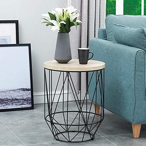 Telephone Table, Round Industrial Side Table,Telephone Table,Office Hallway O...