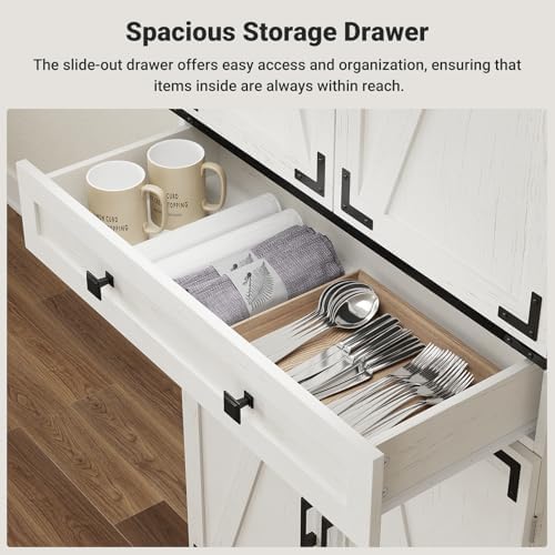 ELYKEN 72" Kitchen Pantry Storage Cabinet with Drawer, 3 Pull Out Shelve...
