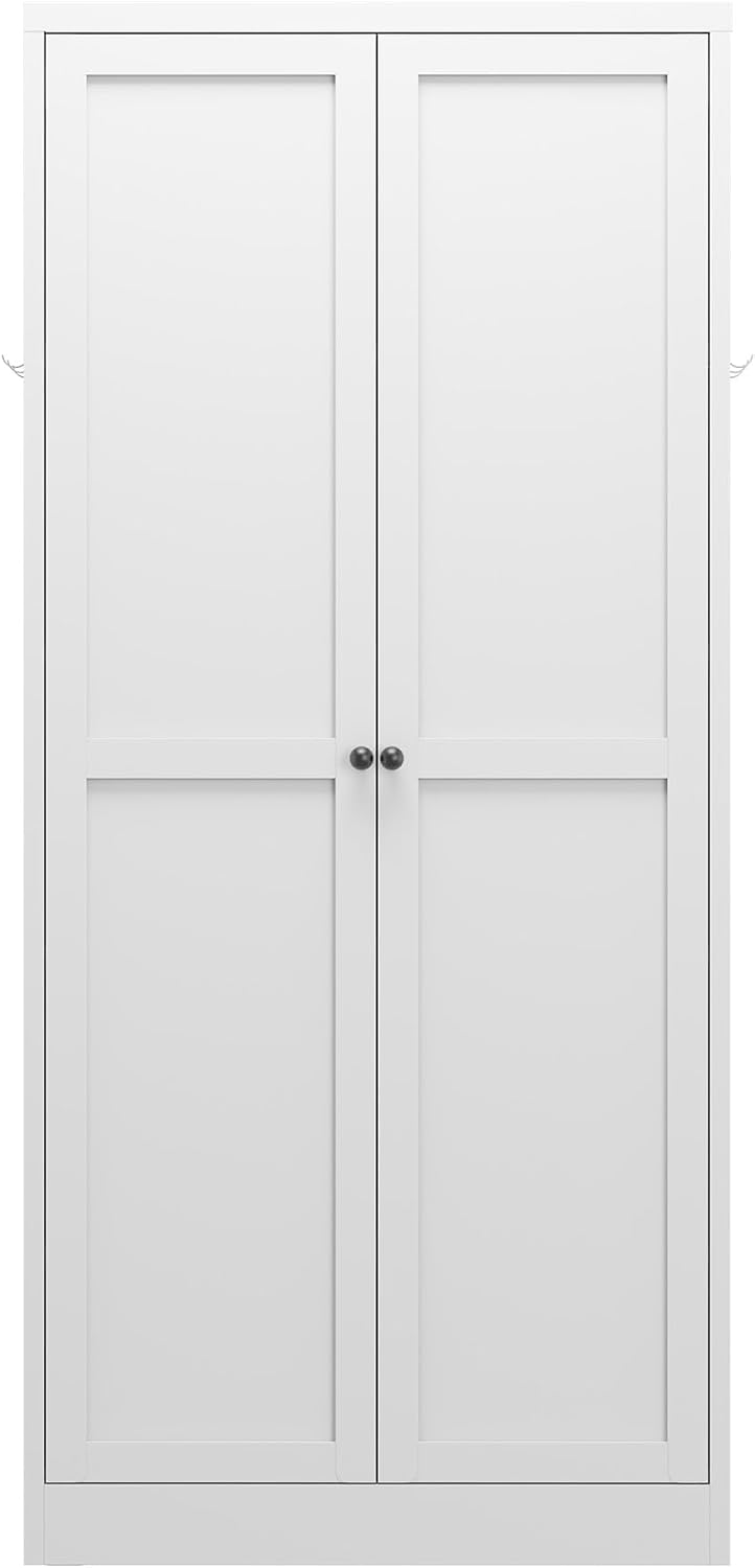 61" Tall Metal Kitchen Pantry Cabinet with 2 Doors & Adjustable Shel...