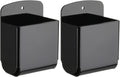 Cosmos Pack of 2 Acrylic Remote Control Holder Adhesive Wall Mount Phone Holder Wall Mount Organizer Media Storage Box Phone Charging Storage Box for Home Office Living Room Bedroom (Solid Black)