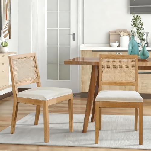 SoarFlash French Dining Chairs Set of 4, Vintage Louis Dining Chairs with Rat...
