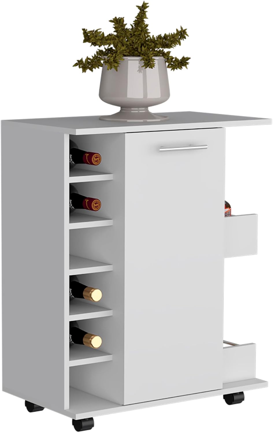 Kitchen Island with Storage and Cabinet, White/Macadamia Finish | Includes pu...