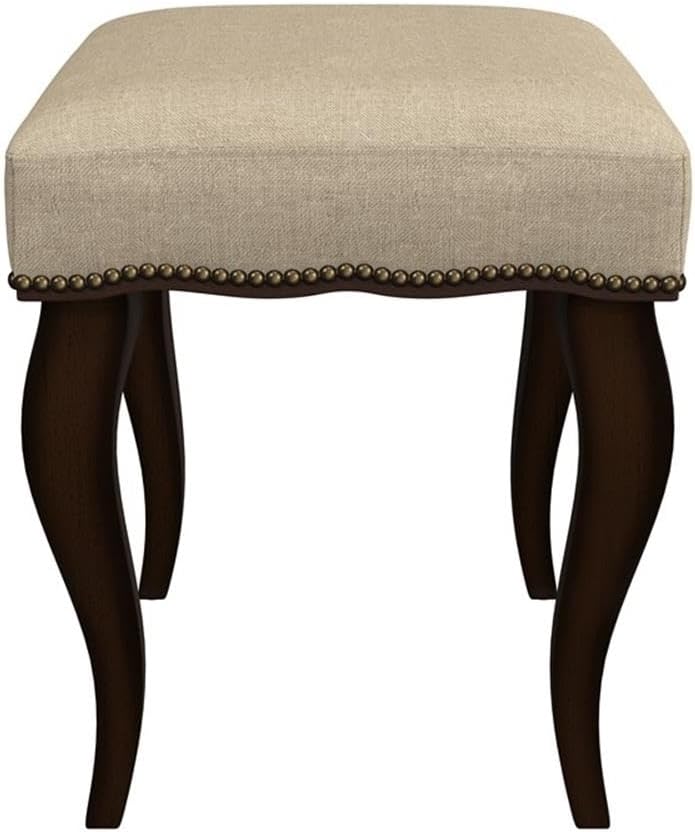 Hillsdale Hamilton Wood and Upholstered Backless Vanity Stool for Makeup Room...