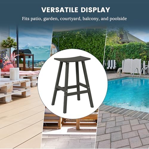 HDPE Laguna Contempo 29" Saddle Bar Stool, Gray