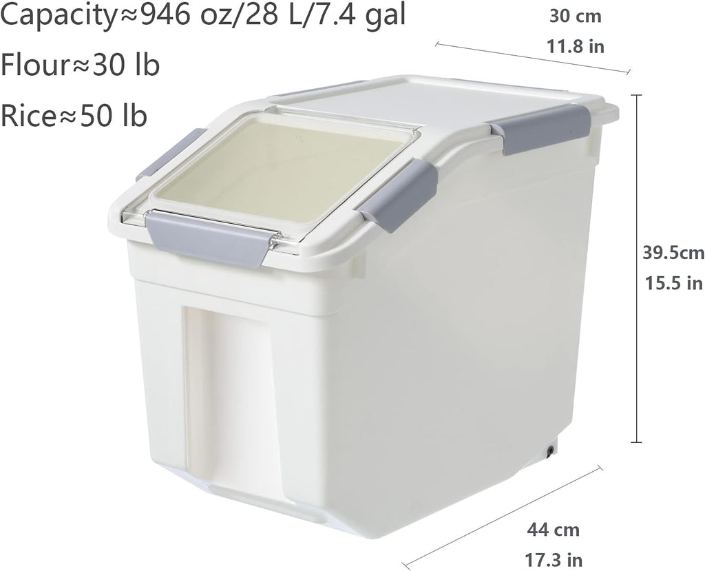 CITY BABY 2 Pack Airtight Flour Storage Container With Scoop,Dry Food, Sugar, Baking Supplies,Rice Container Set -BPA Free- Pet Food Storage Container,Dog Cat Birds Food Bin(30LB)