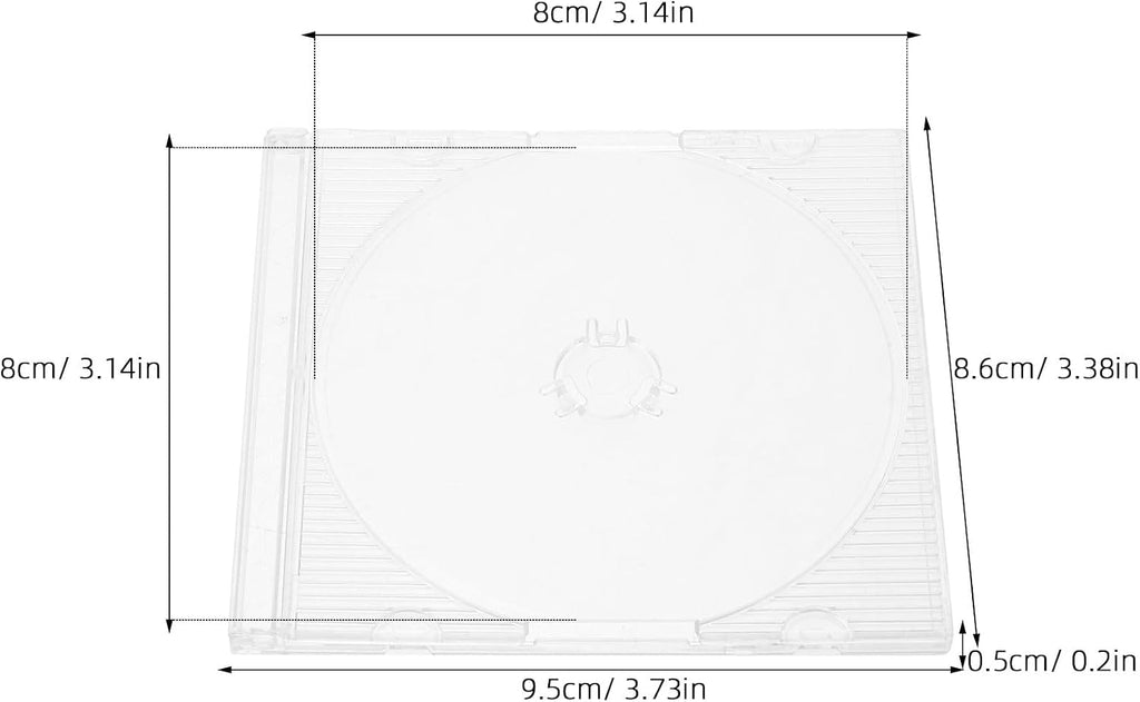 20pcs 8cm CD Jewel Case: Clear Plastic Mini CD Storage Box - Slim Protective Holder for 3-Inch Audio Discs Data Mini DVD Storage