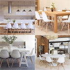 Devoko Modern Style Dining Chairs Mid Century Pre Assembled DSW Chair Classic Shell Lounge Plastic Side Chairs for Dining Room, Kitchen, Living Room Set of 4 (Cream)