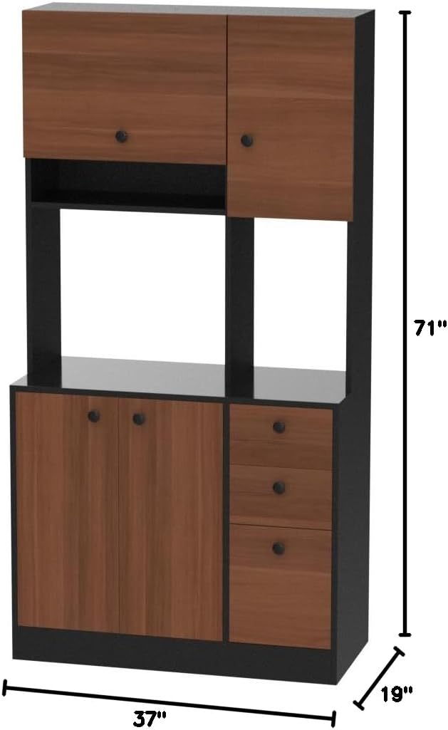 PETSITE Kitchen Buffet Hutch Storage Cabinet, 71" Freestanding Pantry wi...
