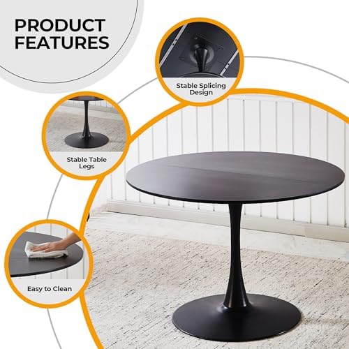 42" Tulip Table for 4-6 Persons Modern Round Dining Room Table, Mid-Cent...