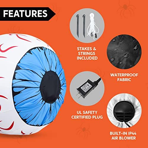 Joiedomi 3Ft Halloween Inflatable Large Set of Eyes, Light Up Eyeball with Bu...