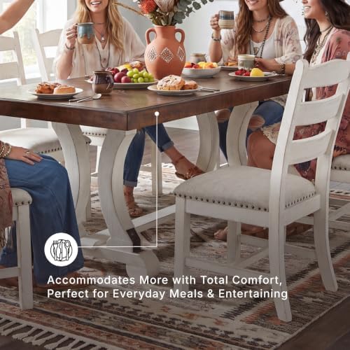 Signature Design by Ashley Valebeck 1-Piece Dining Table, Farmhouse Trestle