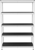 SafeRacks Modular Garage Shelving - 5 Tier Storage Shelves, Tall Metal Rack Shelves for Storage, Heavy Duty Steel Shelf Organizer for Garage, Or Kitchen Pantry (White, 18 x 48 x 72)