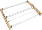 Household Essentials X-Frame Clothes Drying Rack, Stabile Wood Frame with Slanted Feet, Smooth Vinyl Wrapped Rods, 23.8 Feet of Hanging Space, Ready to Assemble, Flat Top, Natural